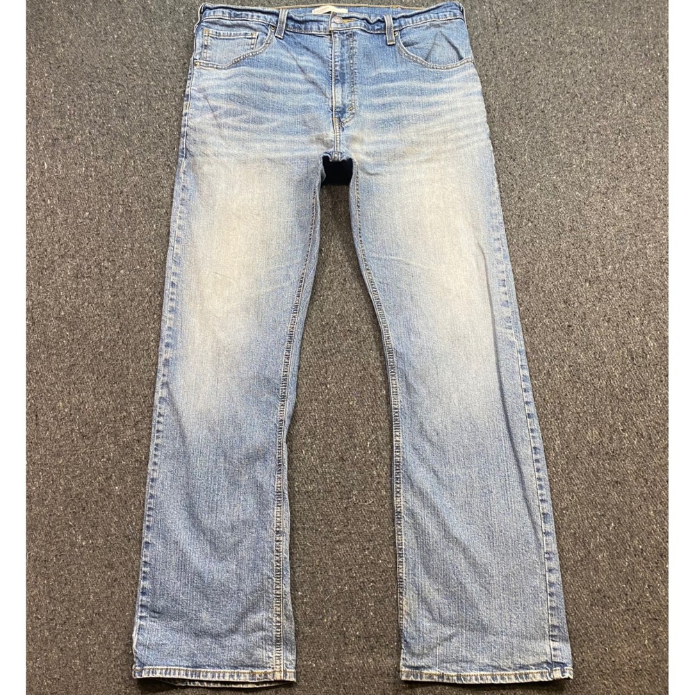 Levi Strauss Signature Bootcut Jeans Sz 38 Mens Blue Skater Light Wash Denim